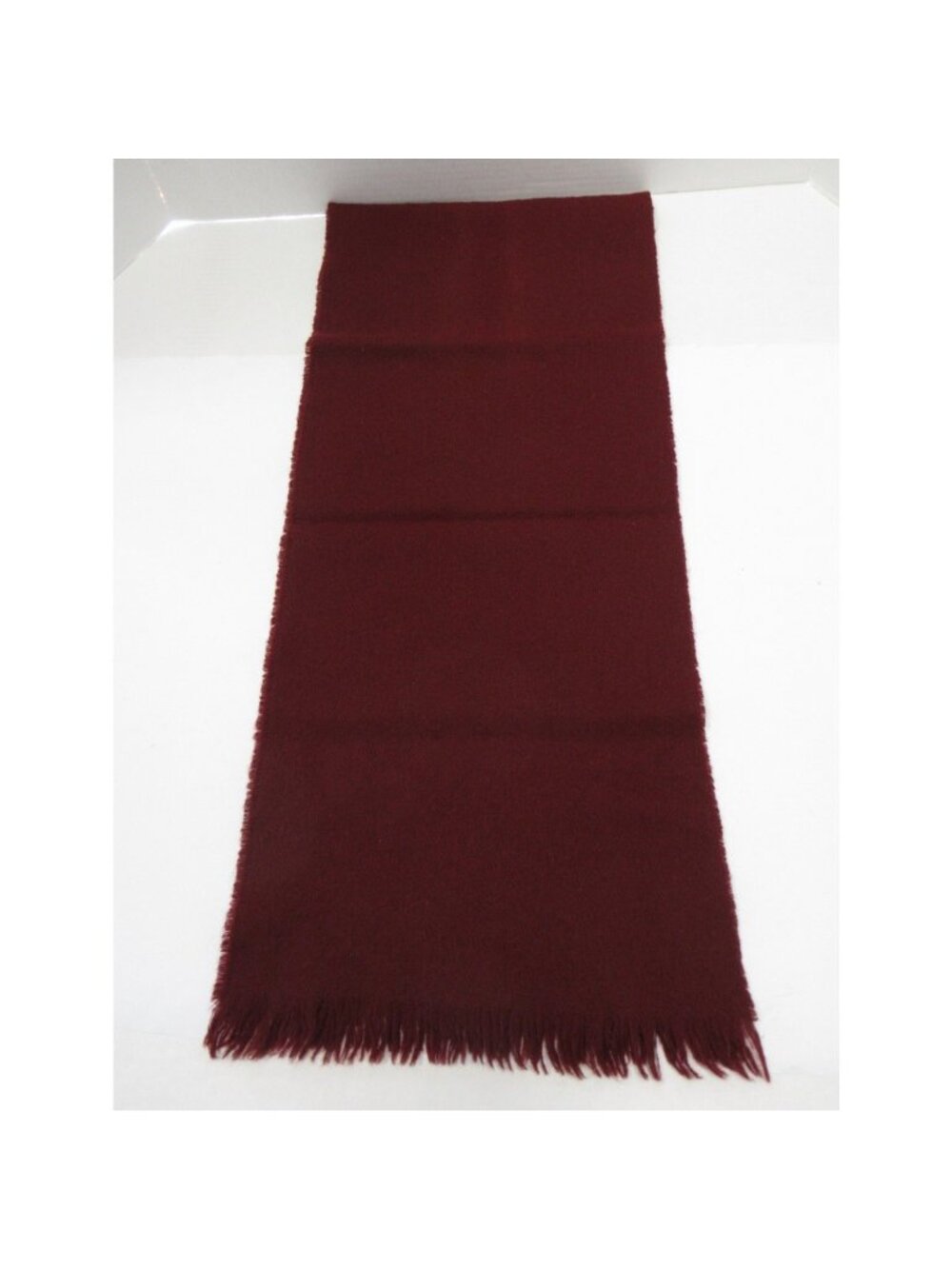 VINTAGE Glen Lossie Scarf Red Wool Fringe Solid Made in Scotland